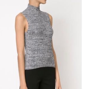 THEORY KNIT TURTLE NECK SLEEVELESS KNIT TOP